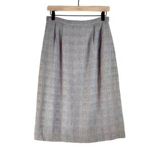 Pencil Skirt by SASSCO Black Gray Plaid Classic Career Office Lined